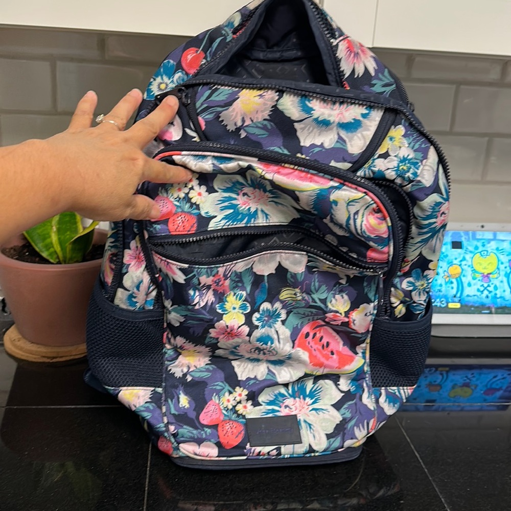 Vera Bradley Floral Backpack - Navy and Multicolor